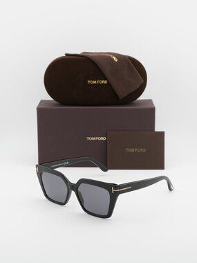 Tom Ford Winona FT1030 01D Cat Eye Sunglasses - Shiny Black\ Smoke Polarized
